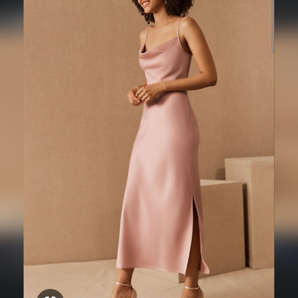 BHLDN Cali Charmeuse Satin Midi Dress - size 6